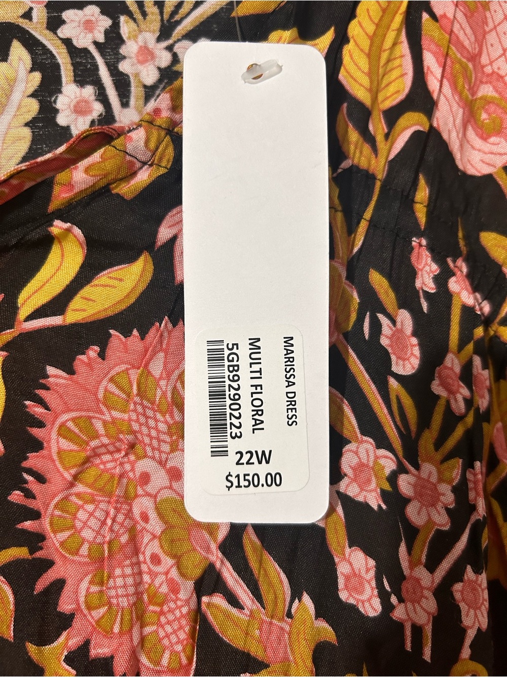 Soft Surroundings Black Maxi Dress with Pink & Yellow Floral Print - Picture 2 of 6